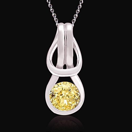 1.5 Ct. Certified Yellow Diamond Solitaire Knot Pendant