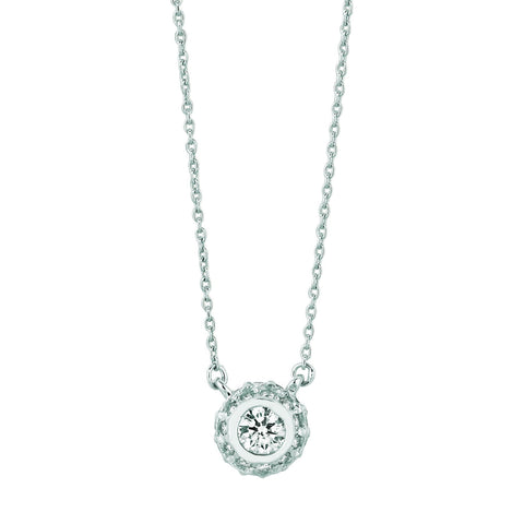 0.5 Carats Diamond Necklace Pendant 14K White