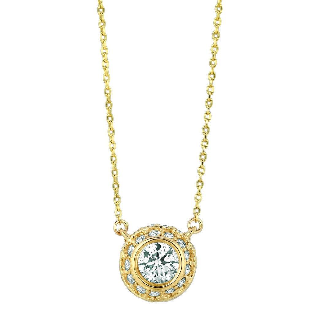 Diamond Necklace Pendant 1 Carats 14K Yellow