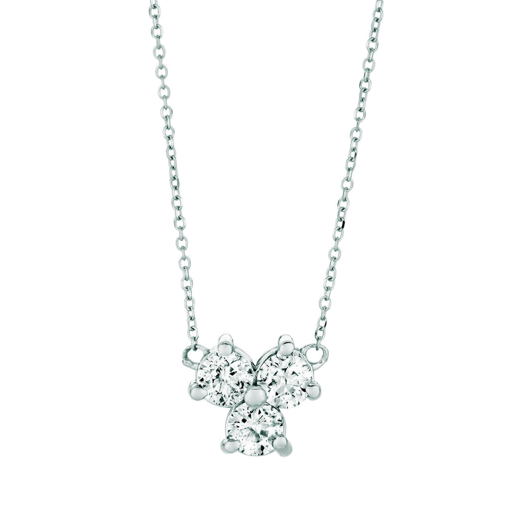 Diamond Necklace Pendant 0.5 Carats 14K White