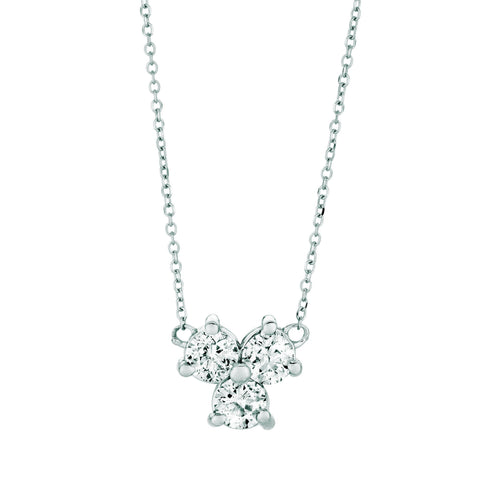 Diamond Necklace Pendant 0.5 Carats 14K White