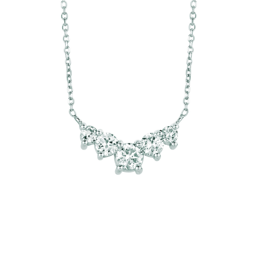 Diamond Necklace Pendant 1.55 Carats 14K White