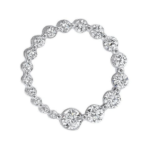 2 Carats Diamonds Circle Pendant White Gold 14K