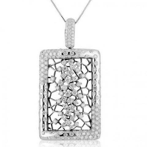 4.09 Carats Diamonds Pendant White Gold 18K