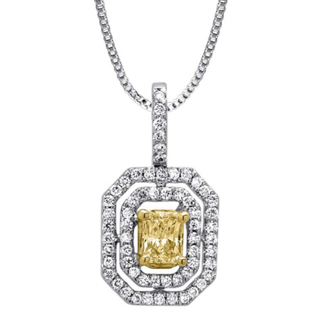 0.69 Carats Diamonds Pendant Womens Jewelry Two Tone Gold 18K