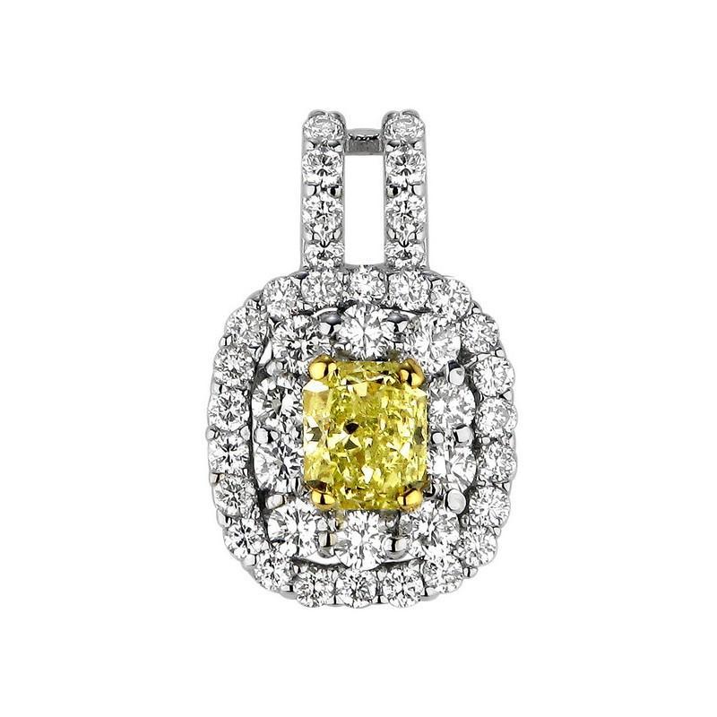Beautiful Diamonds Pendant Gold Womens Jewelry Two Tone 18K