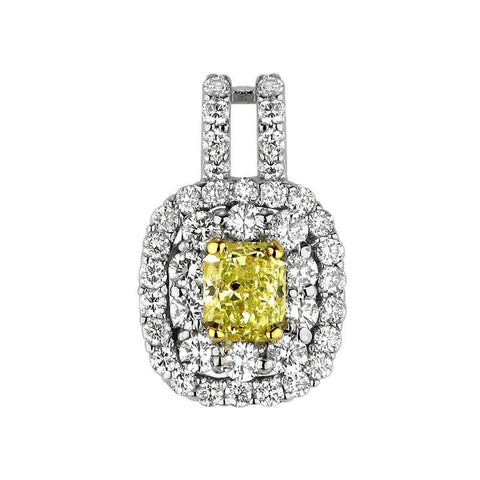 Beautiful Diamonds Pendant Gold Womens Jewelry Two Tone 18K