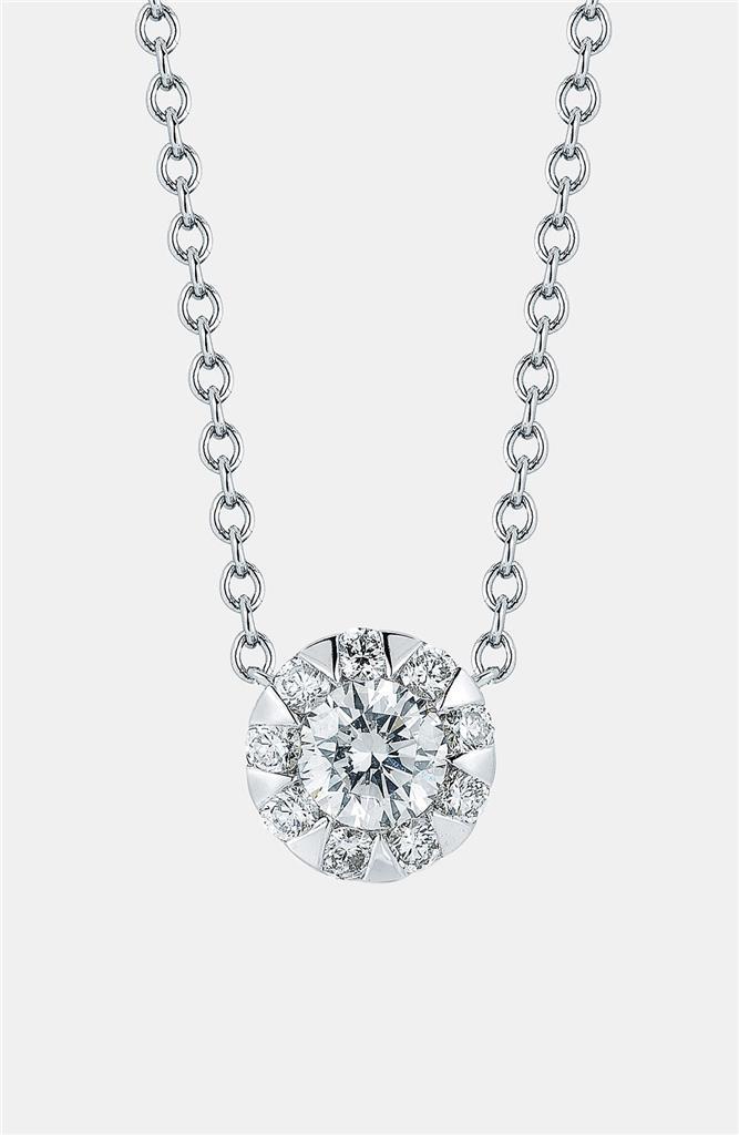 14K White Gold 2.85Ct Gorgeous Round Cut Diamond Pendant Necklace New