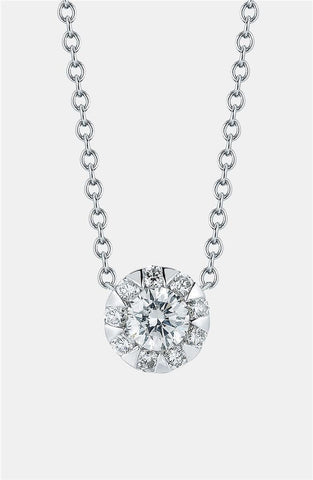 14K White Gold 2.85Ct Gorgeous Round Cut Diamond Pendant Necklace New