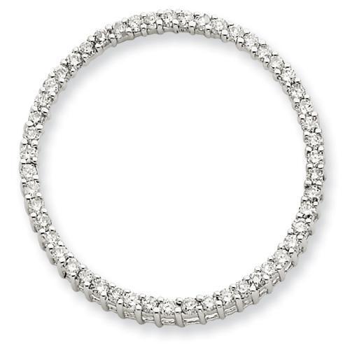 14K White Gold Diamond Circle Pendant