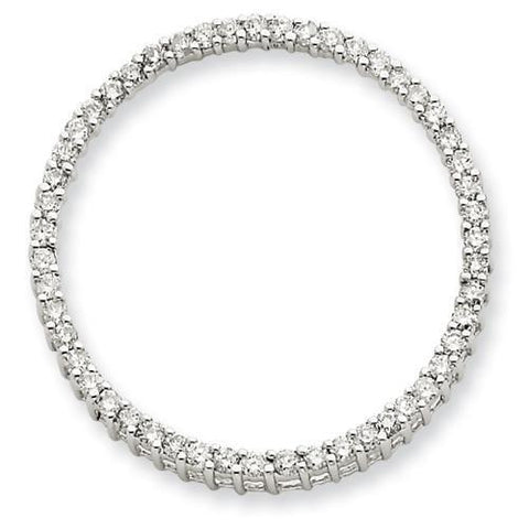 14K White Gold Diamond Circle Pendant