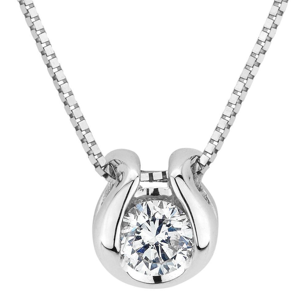 2.50 Ct Solitaire Round Cut Diamond Pendant Necklace White Gold 14K