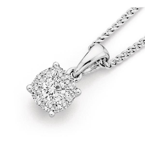2.85 Ct Sparkling Round Cut Diamonds Pendant Necklace White Gold 14K