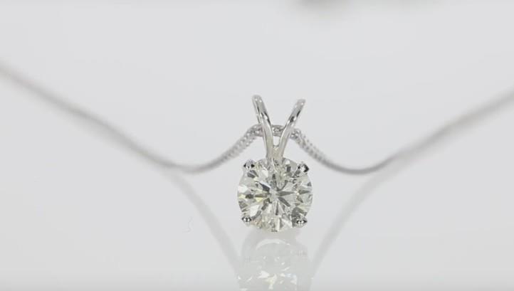 2 Carat Round Solitaire Diamond Pendant White Gold Jeweley New