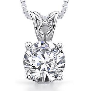 3.30 Ct Big Round Brilliant Cut Diamond Pendant Necklace White Gold