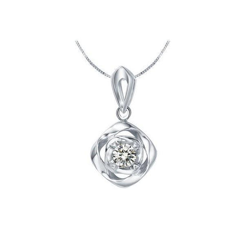 0.50 Carats Round Cut Diamond Necklace Pendant White Gold 14K Jewelry