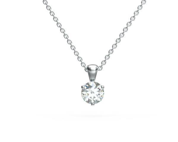 0.50 Carats Solitaire Round Cut Diamond Necklace Pendant 14K Gold