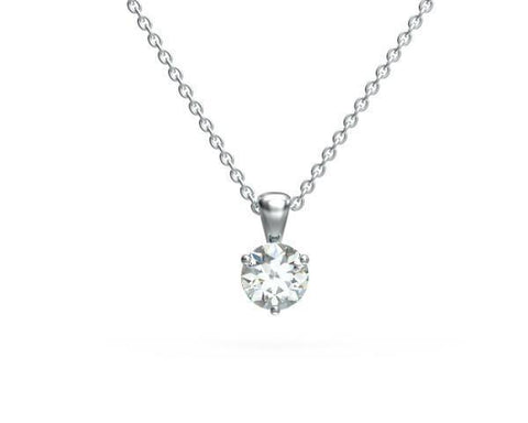 0.50 Carats Solitaire Round Cut Diamond Necklace Pendant 14K Gold