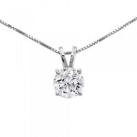 Solitaire Diamond Necklace Pendant White Gold Jewelry 0.50 Carats