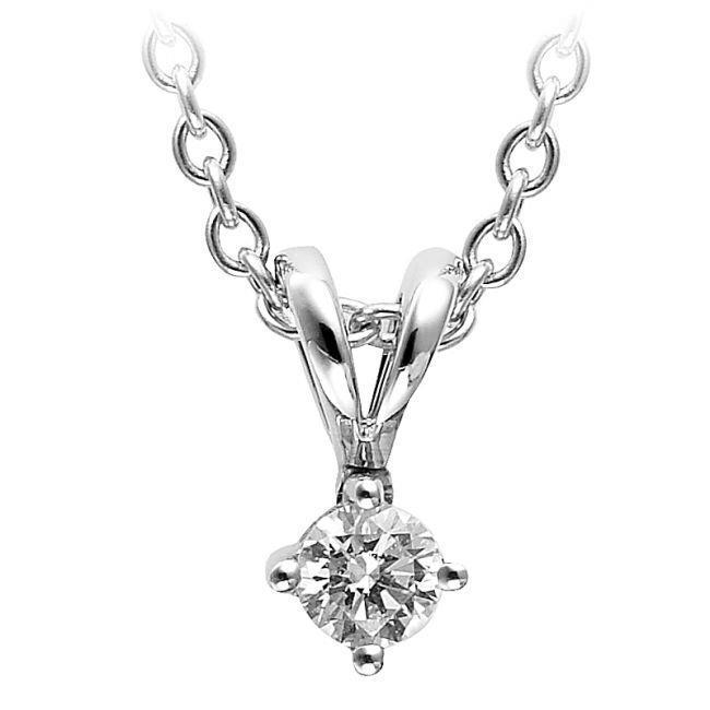 0.75 Carat Sparkling Round Cut Diamonds Necklace Pendant 14K White Gold