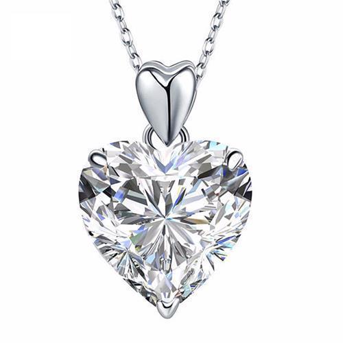Heart Shape Beautiful Diamond Pendant White Gold Women Jewelry 14K