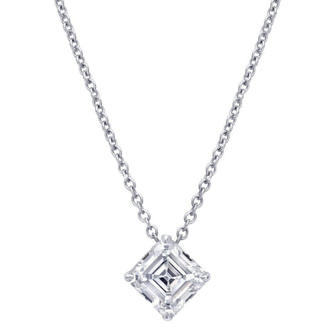1 Carats Natural Diamond Necklace Pendant White Gold Women Jewelry