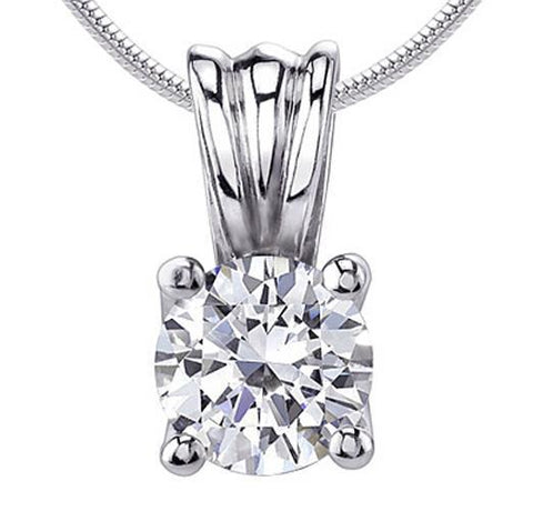 White Gold 14K G Vs2 1.00 Carat Diamond Pendant Necklace 14K White Gold