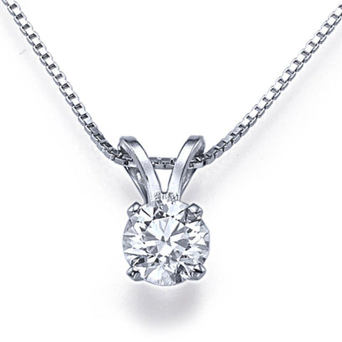 Round Cut 0.75 Carat G Vs2 Sparkling Diamonds Pendant Necklace 14K Gold