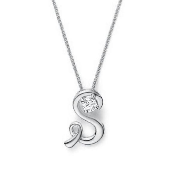 Brilliant Cut Diamond Necklace Pendant 0.75 Carats White Gold 14K