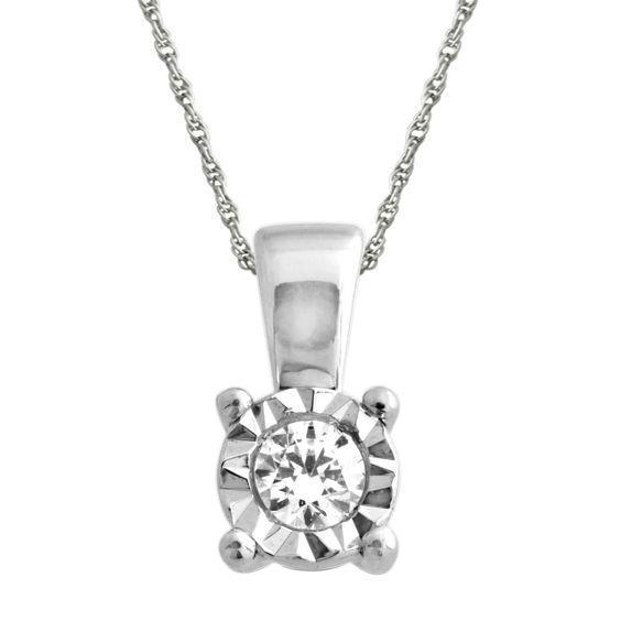 Natural Bezel Set 0.75 Carat Diamonds Necklace Pendant Gold White 14K New