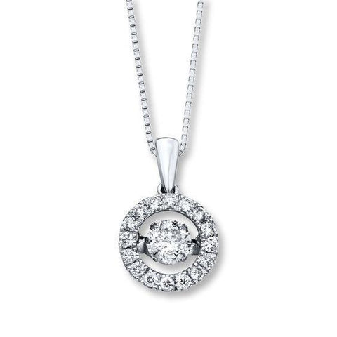 Round Cut Halo Diamond Necklace Pendant 1.5 Carats White Gold 14K