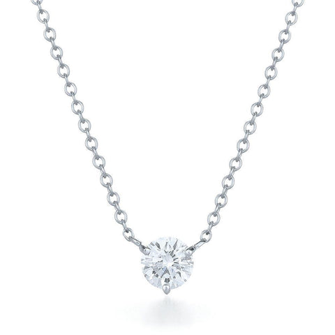 Round Cut Solitaire Diamond Necklace Pendant White Gold Nice  Jewelry