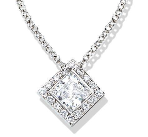 1.15 Carats Diamond Women Necklace Pendant White Gold Fine Jewelry