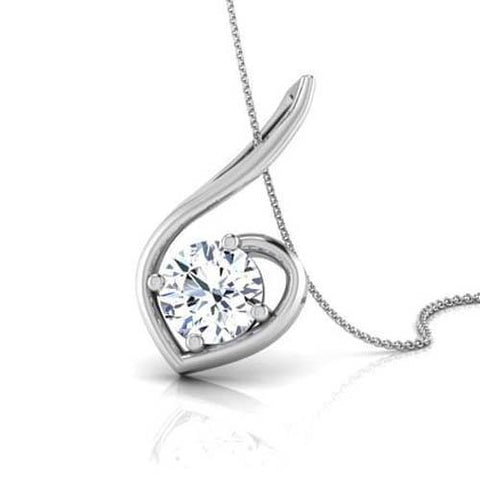 0.75 Carats Round Cut Diamond Necklace Pendant White Gold Jewelry