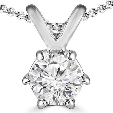 Brilliant Cut 2.00 Carat Solitaire G Vs2 Diamond Pendant Necklace Gold 14K