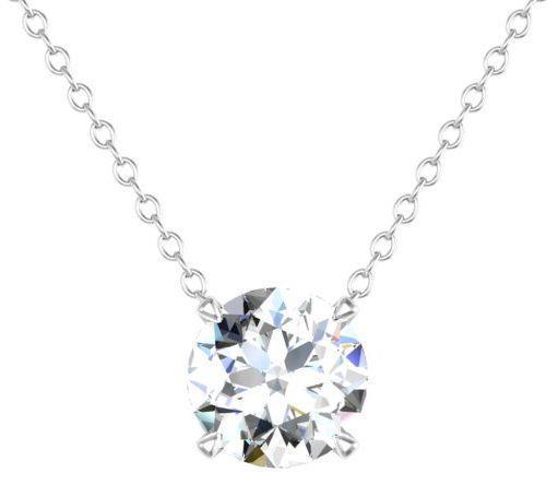1 Carats G-Vs2 Diamond Necklace Pendant White Gold Sparkling Jewelry