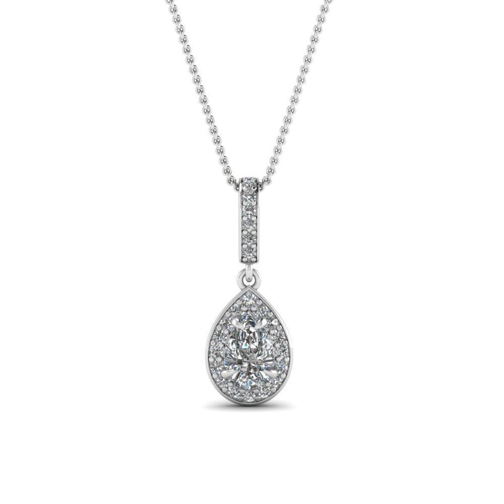 1.20 Carats G-Vs2/Vvs1 Diamond Necklace Pendant Gold White Jewelry