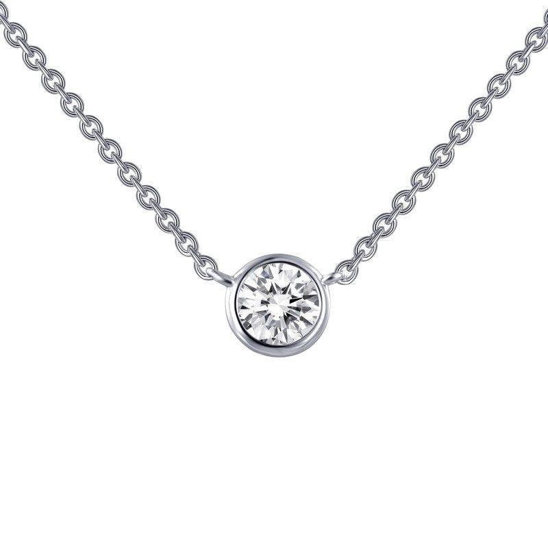 G Vs2 Solitaire 0.75 Carat Diamond Women Pendant Necklace White Gold 14K