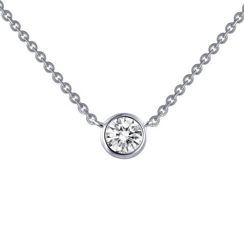 G Vs2 Solitaire 0.75 Carat Diamond Women Pendant Necklace White Gold 14K