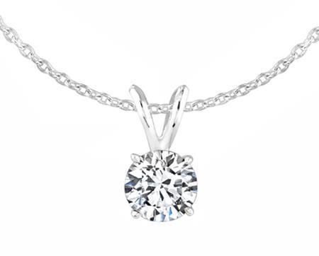 Natural G Vs2 0.75 Carat Diamond Ladies Pendant Necklace 14K White Gold