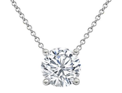 14K White Gold G Vs2 Solitaire Diamond 1.00 Carat Pendant Necklace New