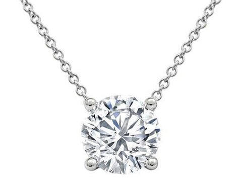 14K White Gold G Vs2 Solitaire Diamond 1.00 Carat Pendant Necklace New