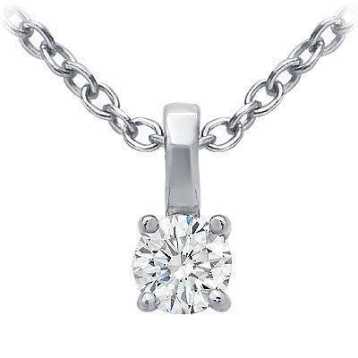 1.00 Carats Round Cut Sparkling Gvs2 Diamond Necklace Pendant White Gold 14K