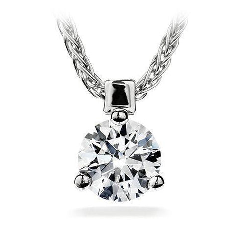 Beautiful Women Prong Set Diamond Pendant 2.00 Carats White Gold 14K