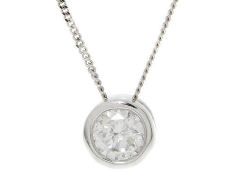G-Vs2  1.50 Carats Round Cut Diamond Pendant Necklace White Gold 14K