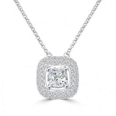 1.25 Carats Diamond Ladies Necklace Pendant Gold White 14K