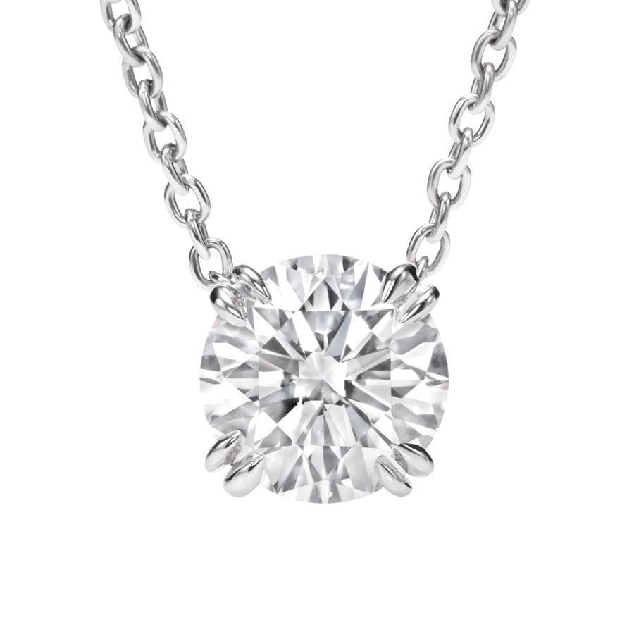 White Gold 14K 2.00 Carats Round Brilliant Cut Diamonds Pendant Necklace