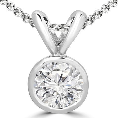 Gorgeous Round Cut Diamond Pendant Necklace 2.00 Carats White Gold 14K New