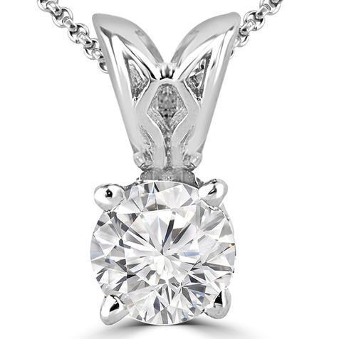 Sparkling Round Cut 2.00 Carats Diamond Pendant Necklace White Gold 14K