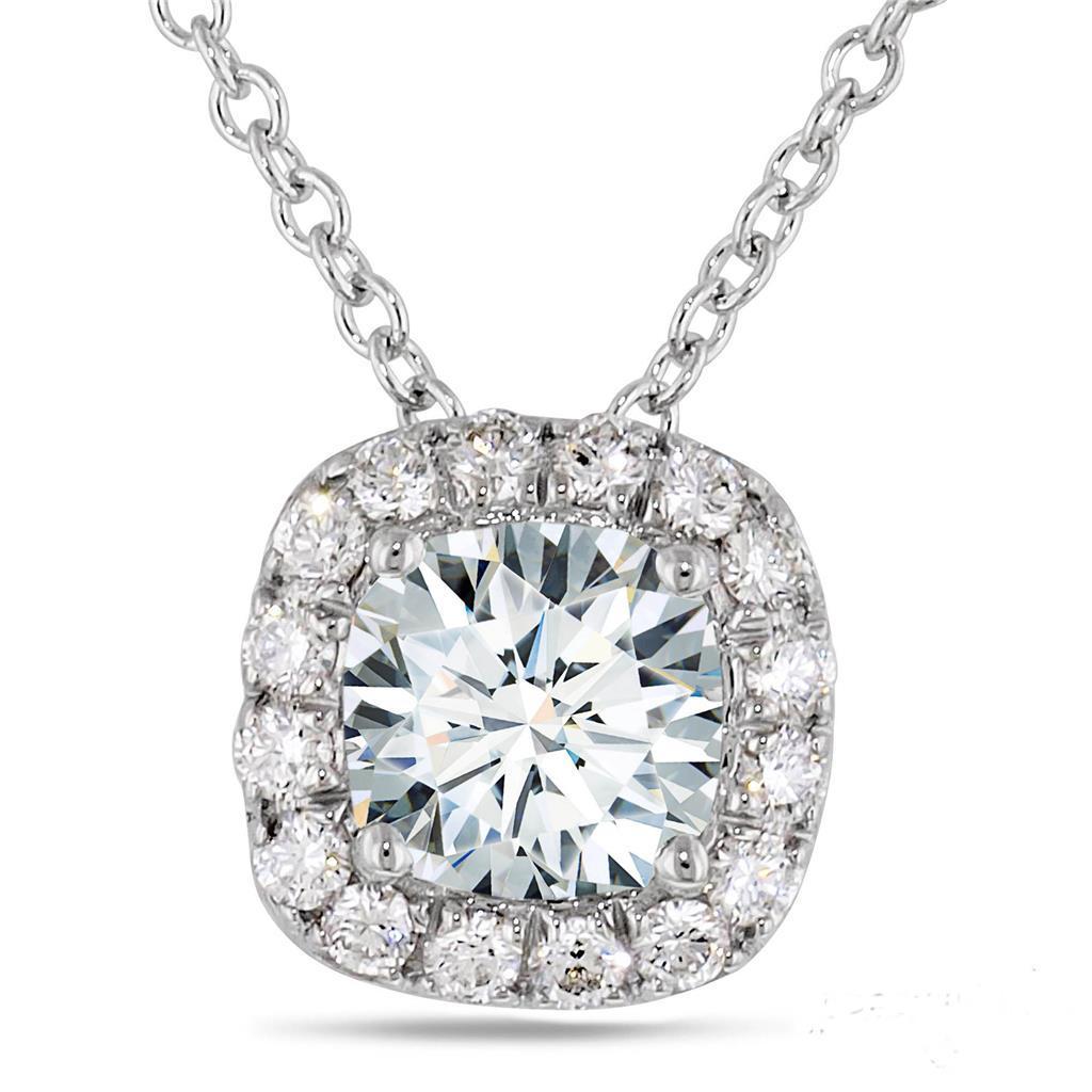 G -Vs2 Diamond Necklace Pendant White Gold 14K 2.50 Carats